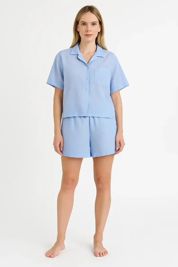 VA021 SET SHORT AZUL PUNTOS #8