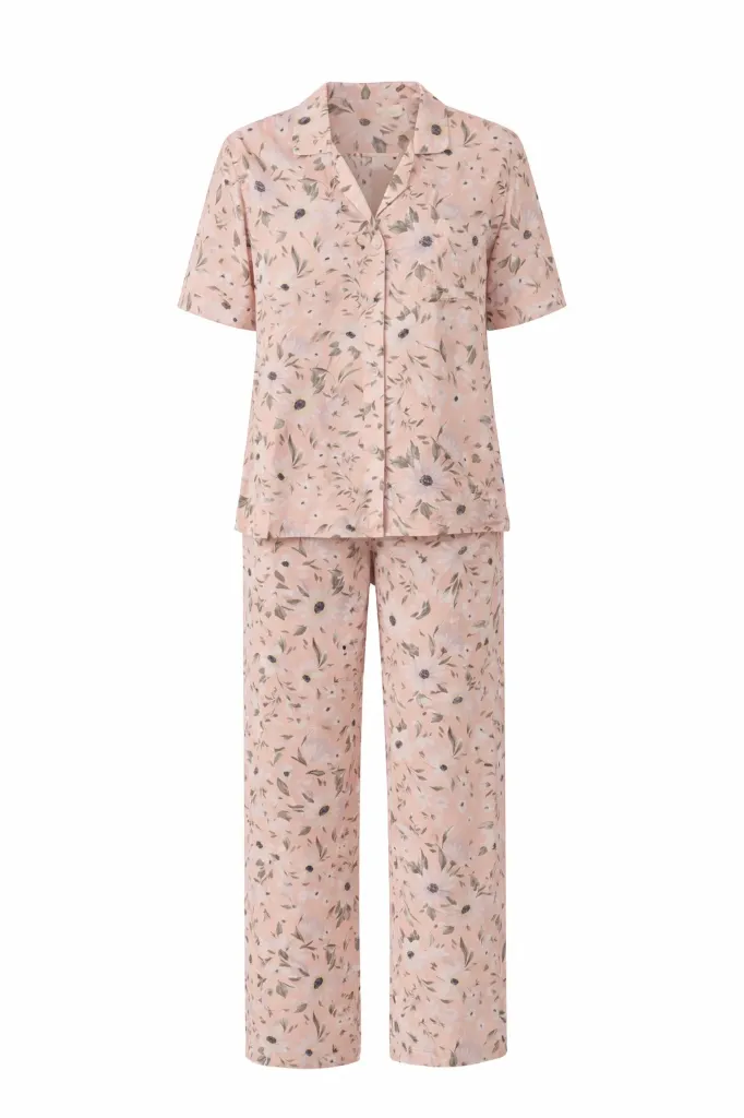 [VA053(S)] VA053 SET CAMISA Y PANT. ROSA MARGARITAS #8 (S)