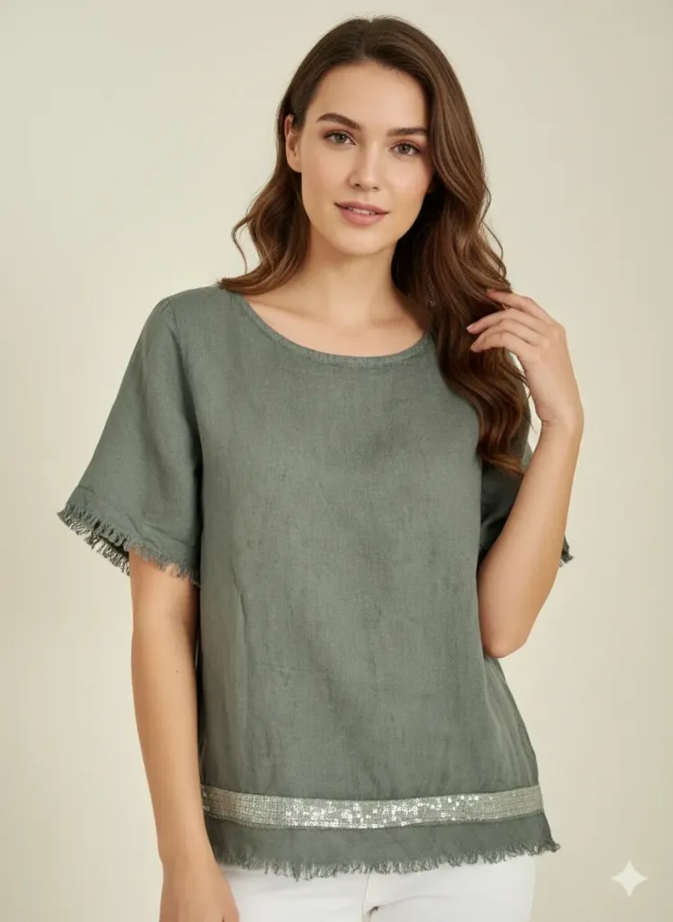 [B7511 870      7751] BLUSA B7511 870      7751 100%LINO