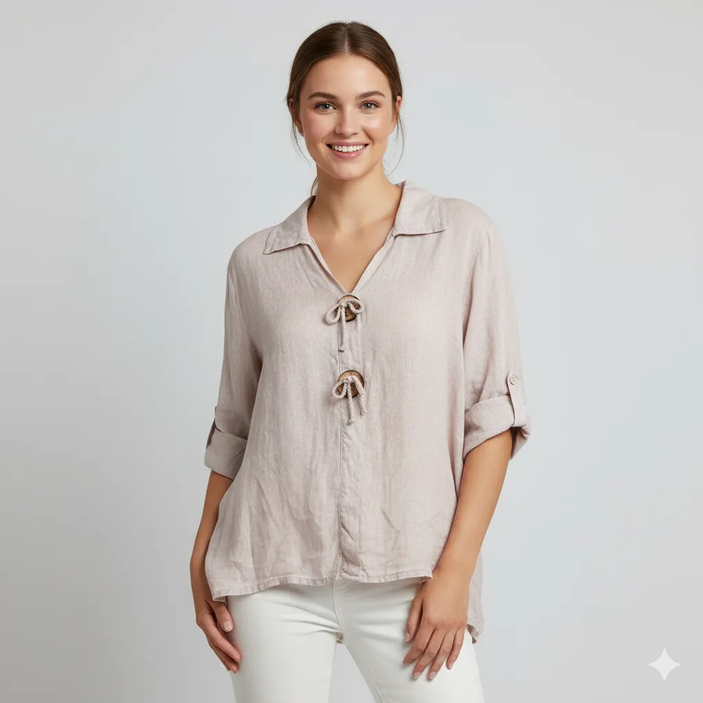 [21410] BLUSA 21410 100%LINO #15